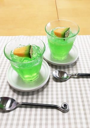 一番簡単！子供と作るメロンソーダゼリー-レシピのメイン写真