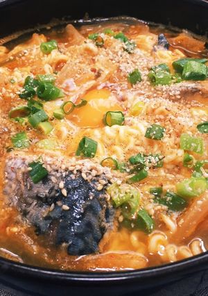 袋麺でピリ辛サバキムラーメン-レシピのメイン写真