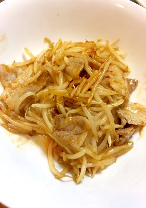 ピリ辛豚バラもやし豆板醤炒め-レシピのメイン写真