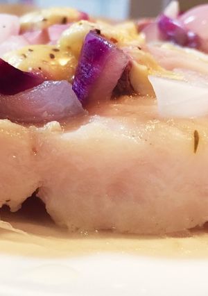 色鮮やかな白身魚のレンジ蒸し❁*+-レシピのメイン写真