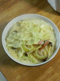 キャベツときのこの豆乳スープスパゲティ-レシピのメイン写真