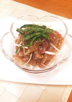 パックの中全部使い！マグロ中落ち中華和え-レシピのメイン写真