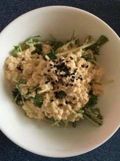 材料3つで!!簡単豆腐と水菜の絶品サラダ-レシピのメイン写真