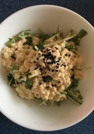 材料3つで!!簡単豆腐と水菜の絶品サラダ-レシピのメイン写真