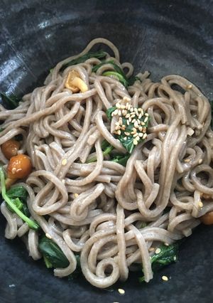 なめたけとモロヘイヤのぶっかけ蕎麦-レシピのメイン写真