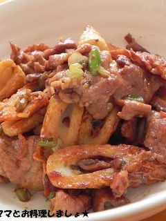 簡単★豚肉とちくわのネギしょう油炒め-レシピのメイン写真