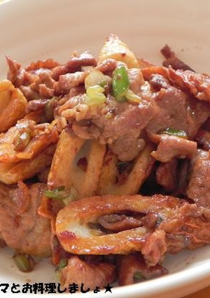 簡単★豚肉とちくわのネギしょう油炒め-レシピのメイン写真