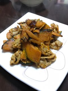 ぶた肉とかぼちゃ炒め-レシピのメイン写真