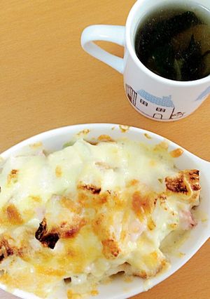 休日の朝ごはんに♡簡単パングラタン-レシピのメイン写真