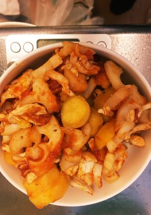 ピリ辛！！さつまいも入ささみれんこん炒め-レシピのメイン写真