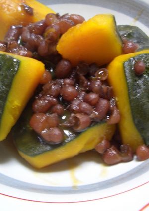 簡単 あずき缶と南瓜の従兄弟煮-レシピのメイン写真