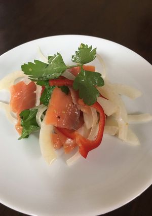 タッパで混ぜるだけ サーモンのマリネ-レシピのメイン写真