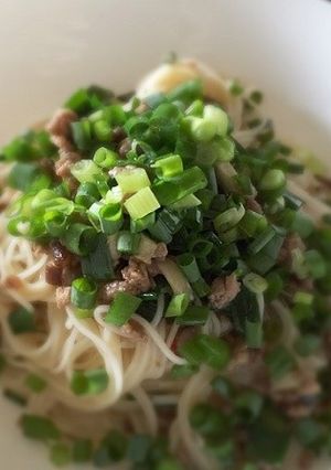 素麺消化週間☆焦がしネギで油そば風-レシピのメイン写真