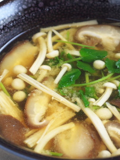 きのことクレソンの味噌汁-レシピのメイン写真