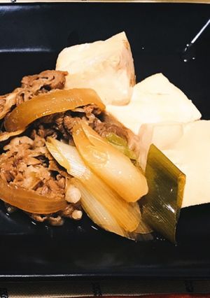 牛丼屋さんの牛皿アレンジ♪簡単肉豆腐♪-レシピのメイン写真