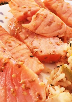 イタリア男の男飯！サーモンのレアステーキ-レシピのメイン写真