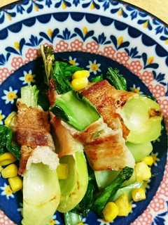 シャキシャキチンゲン菜の豚肉巻き♪-レシピのメイン写真
