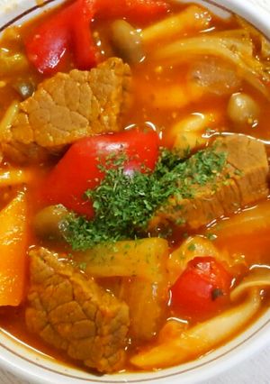 牛肉と白菜 パプリカのトマトジュース煮♡-レシピのメイン写真
