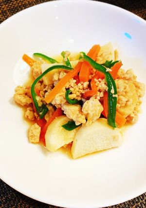 山芋の鶏そぼろ煮-レシピのメイン写真