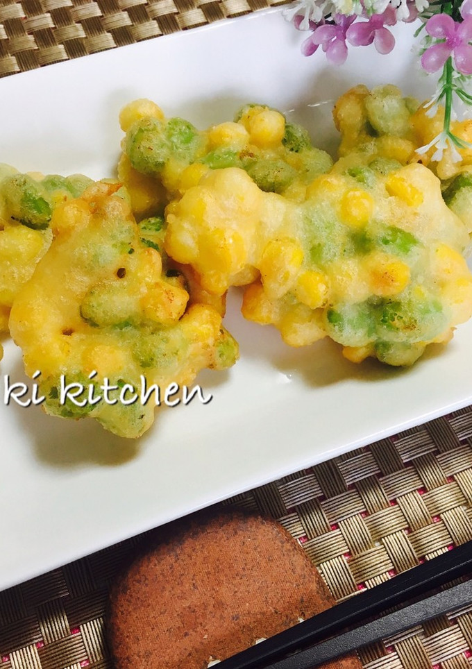 ♡とうもろこしと枝豆のかき揚げ♡-レシピのメイン写真