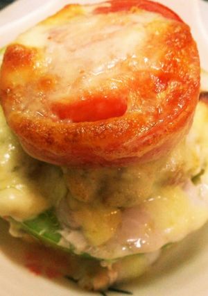 丸ズッキーニの肉詰めトマトチーズ焼-レシピのメイン写真