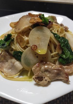 豚肉とカブのペペロンチーノ-レシピのメイン写真