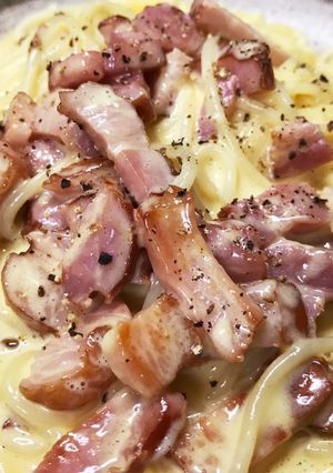 （超簡単】パパのカルボナーラ-レシピのメイン写真