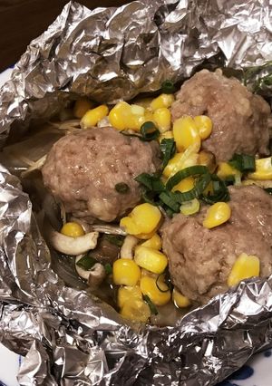 超簡単！肉団子のホイル焼き-レシピのメイン写真