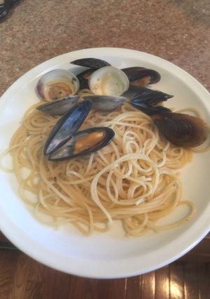 ダッチオーブンで簡単シーフードスパゲティ-レシピのメイン写真