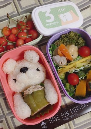 肉詰めは僕のだ！しろくまくん弁当-レシピのメイン写真