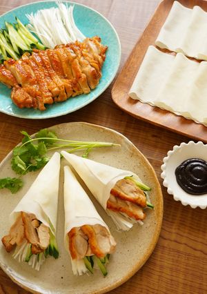 ★話題です★そのまま春捲皮で北京ダック風-レシピのメイン写真