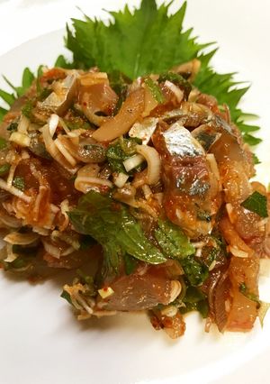 鯵のたたき　韓国風（むーひ味）-レシピのメイン写真