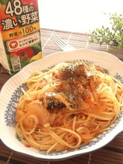 野菜ジュースと鯖缶の和風パスタ-レシピのメイン写真
