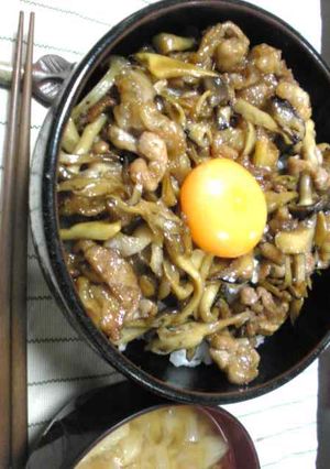 *豚とキノコの甘辛丼*-レシピのメイン写真