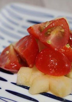 トマトとリンゴの塩みかん和え　青みかん-レシピのメイン写真