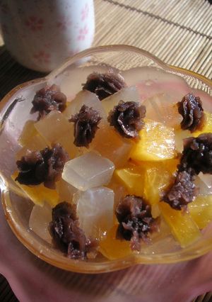 お茶羊かんでみつ豆風-レシピのメイン写真