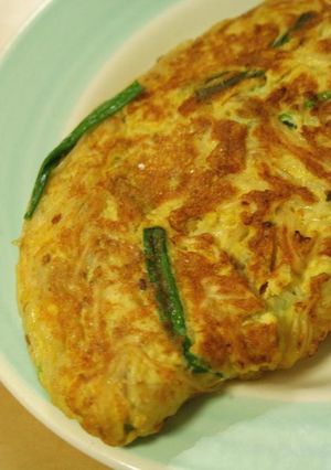 そうめんのもっちり❤チヂミ風オムレツ-レシピのメイン写真