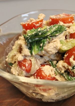 厚揚げクルミで♪青梗菜プチトマトの白あえ-レシピのメイン写真
