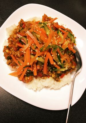 野菜いっぱい✨ナムルのせドライカレー❤-レシピのメイン写真