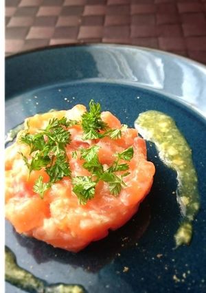 サーモンのタルタル塩みかん風味　青みかん-レシピのメイン写真