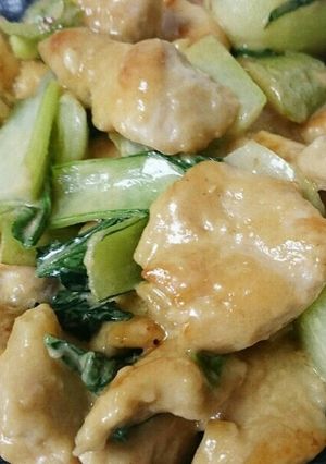 トリ胸とチンゲン菜のオイマヨ炒め-レシピのメイン写真