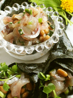 液体塩こうじで!鯵の納豆巻き!-レシピのメイン写真