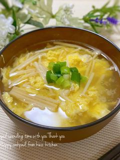 ❀えのき茸とふんわり卵のお味噌汁❀-レシピのメイン写真