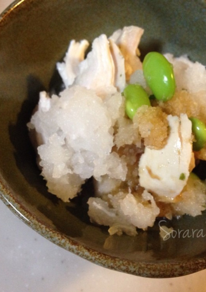 枝豆ととりささみハムのおろし和え-レシピのメイン写真