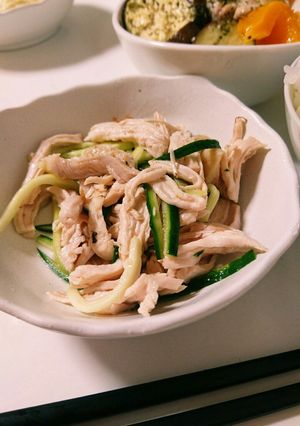 蒸し鶏きゅうり 梅ソース-レシピのメイン写真
