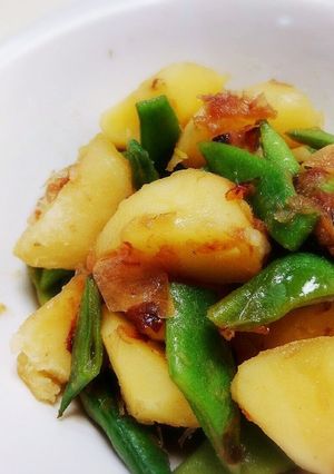 ホク旨！じゃが芋とモロッコ隱元の土佐煮♪-レシピのメイン写真