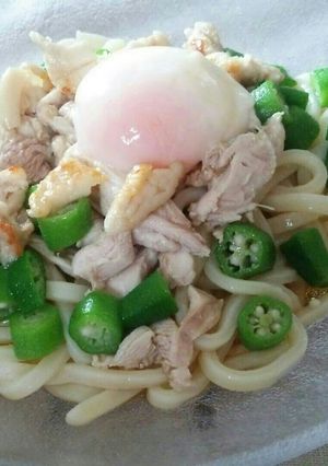 鳥モモとオクラのさっぱりひやうどん-レシピのメイン写真