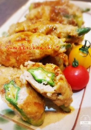 お弁当にも☆照り焼き肉包オクラ-レシピのメイン写真