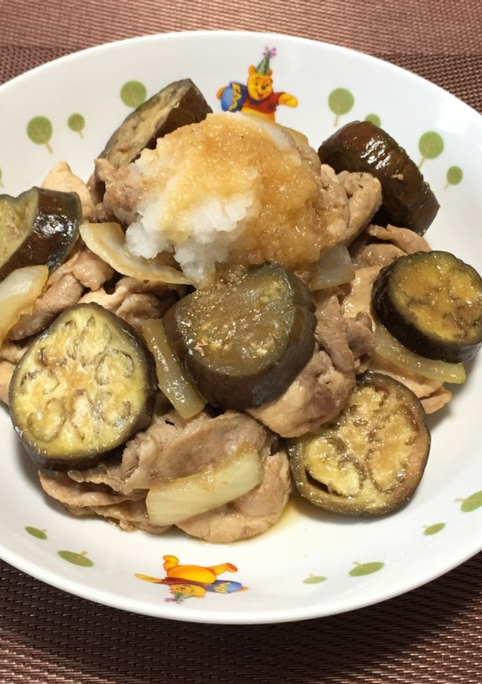 豚ロース切り落としとナスの大根おろし乗せ-レシピのメイン写真