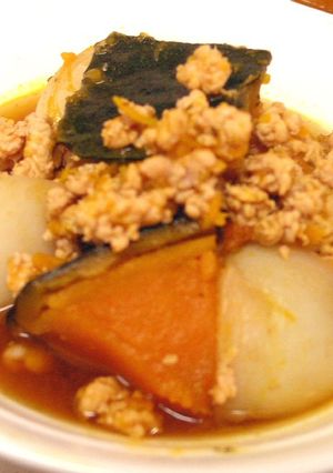 南瓜と蕪と鶏ひき肉の煮物-レシピのメイン写真